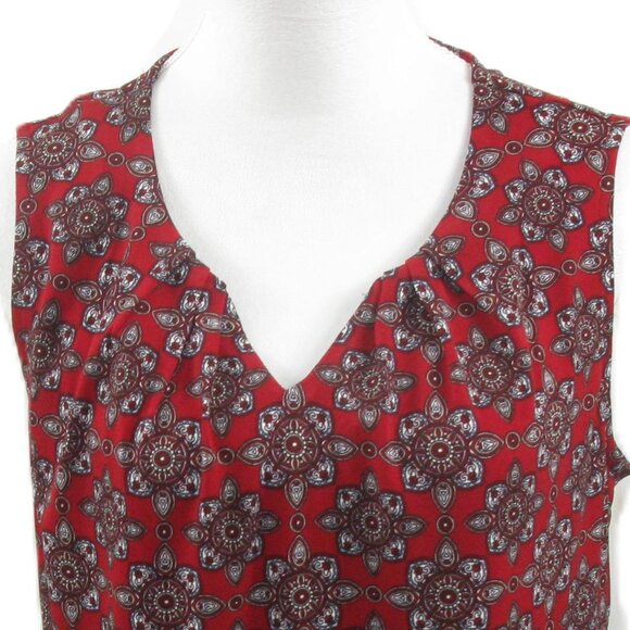 41 Hawthorn Dark Red Paisley Sleeveless Top Size Medium - Picture 2 of 6